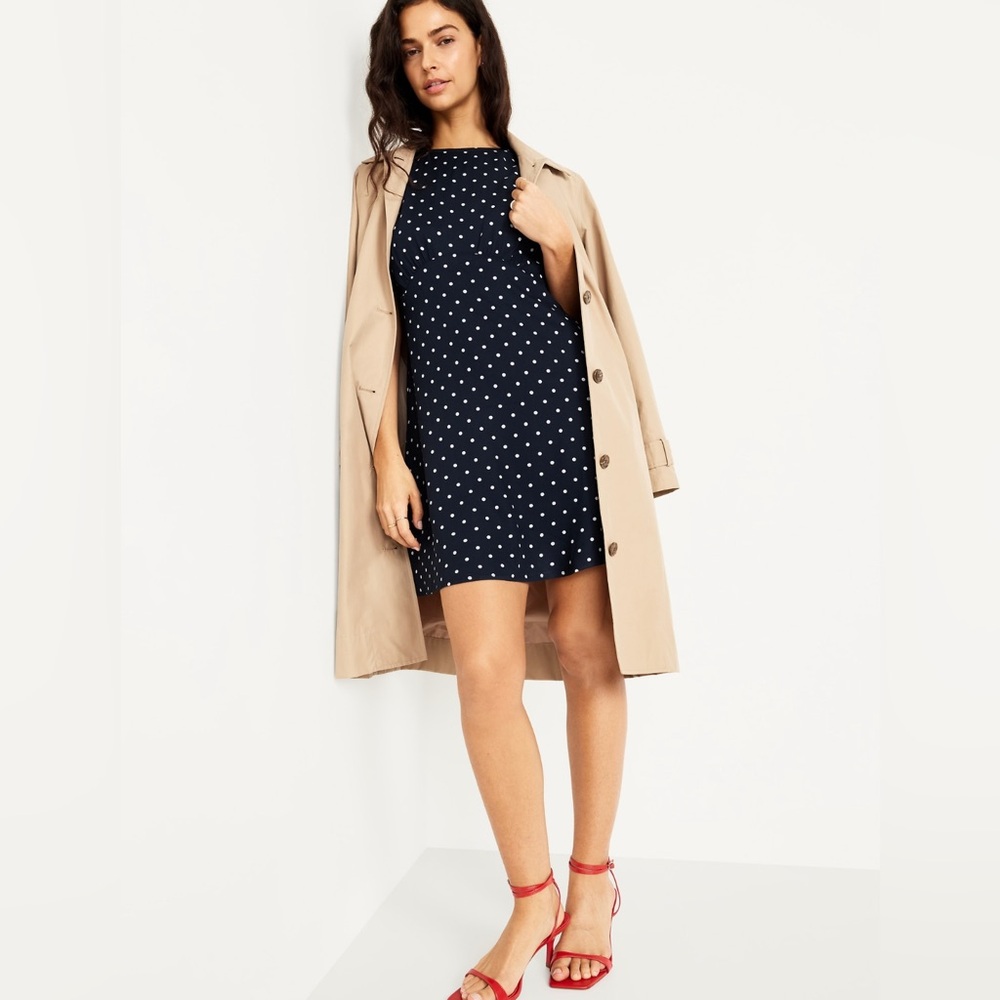 Old Navy Navy Blue Polka Dot Mini Dress - Picture 6 of 11
